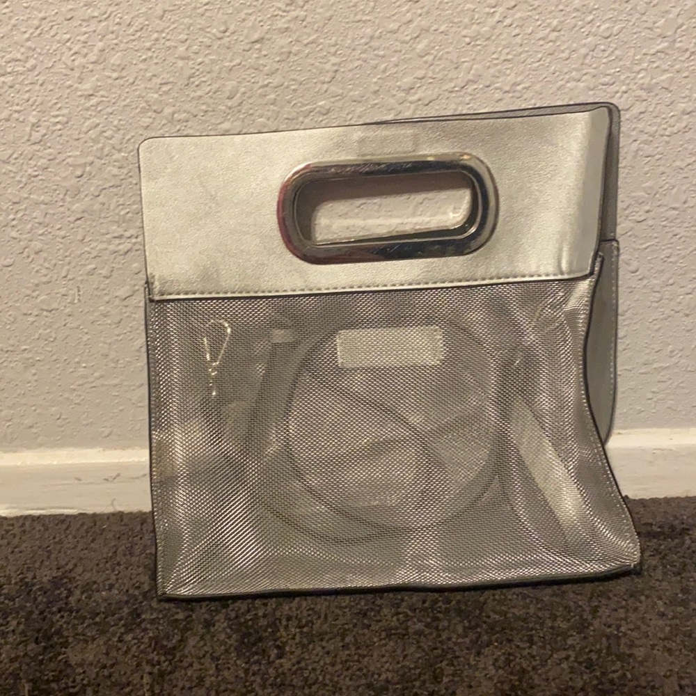 Zara silver mesh purse